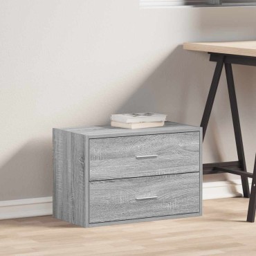 vidaXL Ντουλάπι με 2 συρτάρια Γκρι Sonoma 60x31x40cm από Επεξ. Ξύλο 1 τεμ.