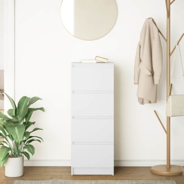 vidaXL Ντουλάπι Λευκό 37,5x35x99cm από Επεξεργασμένο Ξύλο 1 τεμ.