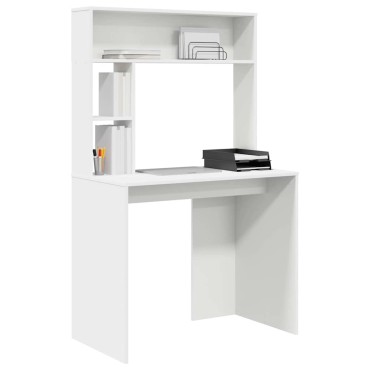 vidaXL Γραφείο Λευκό Επεξεργασμένο Ξύλο 91x50x149 εκ 1 τεμ.