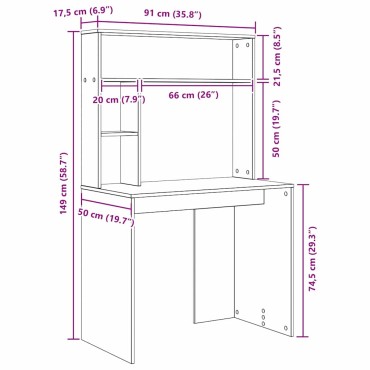 vidaXL Γραφείο Σκυρόδεμα Γκρι 91x50x149cm Επεξεργασμένο Ξύλο 1 τεμ.