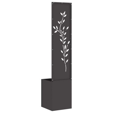 vidaXL Οθόνη Ιδιωτικότητας Κήπου Floral Μαύρο 32 x 32 x 150 εκ
