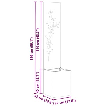 vidaXL Οθόνη Ιδιωτικότητας Κήπου Floral Μαύρο 32 x 32 x 150 εκ