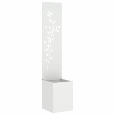vidaXL Οθόνη Ιδιωτικότητας Κήπου Floral Λευκό 32 x 32 x 150 εκ