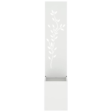vidaXL Οθόνη Ιδιωτικότητας Κήπου Floral Λευκό 32 x 32 x 150 εκ