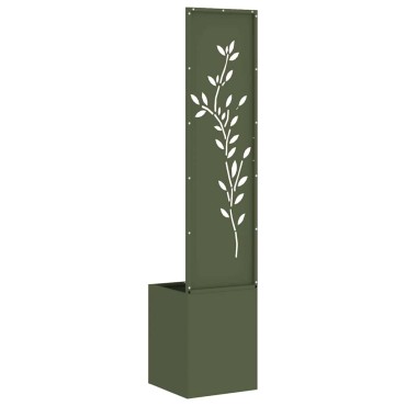 vidaXL Οθόνη Ιδιωτικότητας Κήπου Floral Λαδί 32 x 32 x 150 εκ