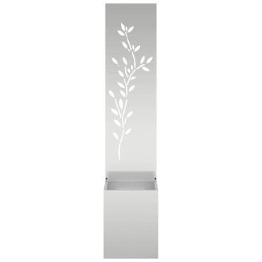 vidaXL Οθόνη Ιδιωτικότητας Κήπου Floral Ασημί 32 x 32 x 150 εκ