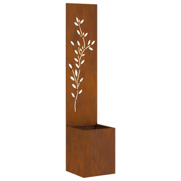 vidaXL Οθόνη Ιδιωτικότητας Κήπου Floral Σκ rusty 32 x 32 x 150 εκ