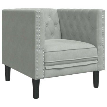 vidaXL Καναπές Ανοιχτό γκρι 74,5x71x70,5cm Βελούδο