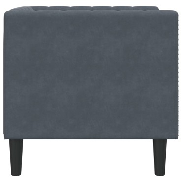 vidaXL Καναπές Σκούρο Γκρι 74,5x71x70,5cm Βελούδο