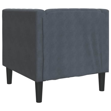 vidaXL Καναπές Σκούρο Γκρι 74,5x71x70,5cm Βελούδο