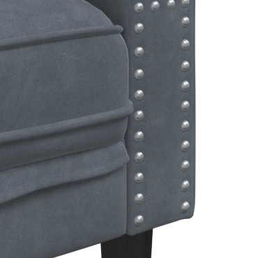 vidaXL Καναπές Σκούρο Γκρι 74,5x71x70,5cm Βελούδο