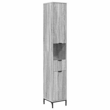 vidaXL Ντουλάπι Μπάνιου Γκρίζο Σονομα 31,5x33x190cm 1 τεμ.
