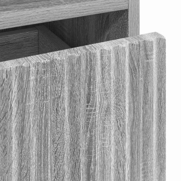 vidaXL Ντουλάπι Μπάνιου Γκρίζο Σονομα 31,5x33x190cm 1 τεμ.
