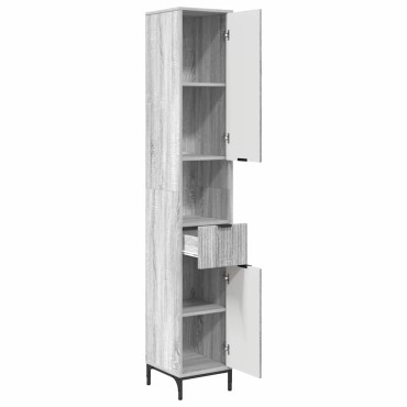 vidaXL Ντουλάπι Μπάνιου Γκρίζο Σονομα 31,5x33x190cm 1 τεμ.