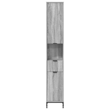 vidaXL Ντουλάπι Μπάνιου Γκρίζο Σονομα 31,5x33x190cm 1 τεμ.