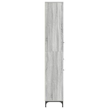 vidaXL Ντουλάπι Μπάνιου Γκρίζο Σονομα 31,5x33x190cm 1 τεμ.