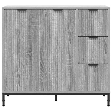 vidaXL Πλαϊνό γραφείο Γκρίζο Σονομα 89,5x33x82cm 1 τεμ.