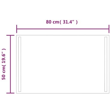 vidaXL Καθρέφτης Μπάνιου με LED 50x80 εκ.