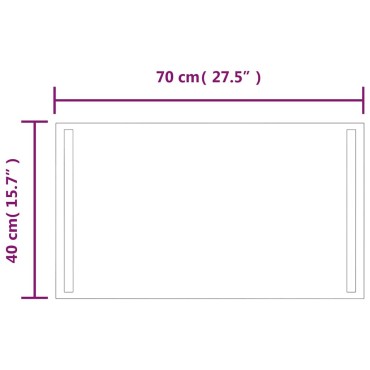 vidaXL Καθρέφτης Μπάνιου με LED 70x40 εκ.