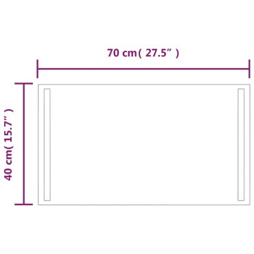 vidaXL Καθρέφτης Μπάνιου με LED 40x70 εκ.