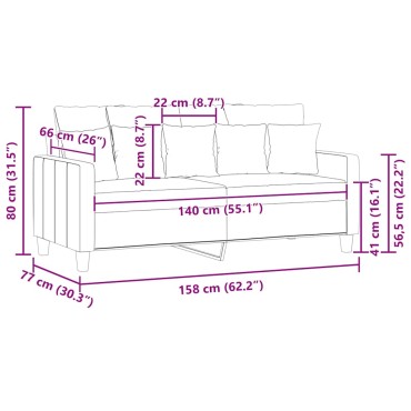 vidaXL Καναπές Διθέσιος Υφασμάτινος 158x77x80cm 1 τεμ.