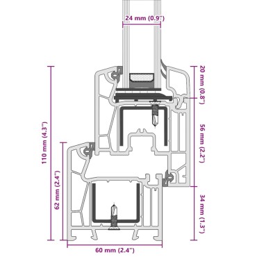 vidaXL Παράθυρο Υπογείου "RISOR" 50x50 εκ. Ανακλινόμενο & Περιστρεφόμενο DIN Δεξί Ανθρακί