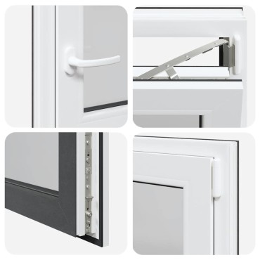 vidaXL Παράθυρο Υπογείου "RISOR" 50x50 εκ. Ανακλινόμενο & Περιστρεφόμενο DIN Δεξί Ανθρακί