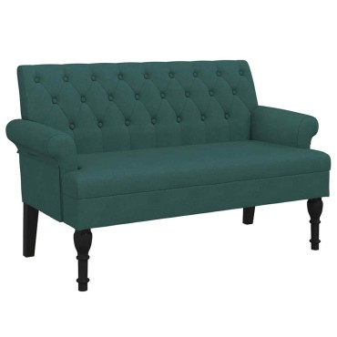 vidaXL Παγκάκι με Πλάτη Σκούρο Πράσινο 120x62x75,5cm Υφασμάτινο