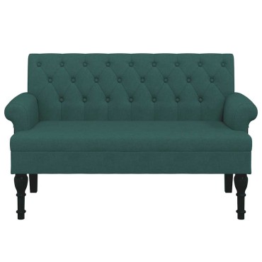vidaXL Παγκάκι με Πλάτη Σκούρο Πράσινο 120x62x75,5cm Υφασμάτινο