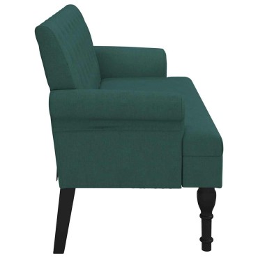 vidaXL Παγκάκι με Πλάτη Σκούρο Πράσινο 120x62x75,5cm Υφασμάτινο