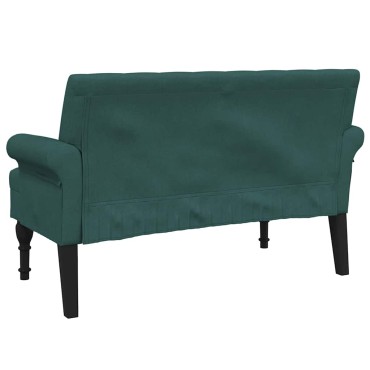 vidaXL Παγκάκι με Πλάτη Σκούρο Πράσινο 120x62x75,5cm Υφασμάτινο