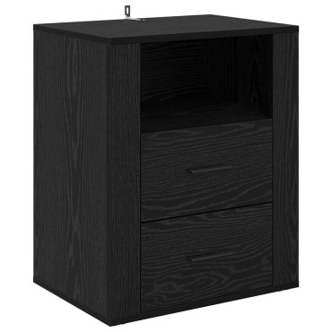 vidaXL Κομοδίνο Μαύρη Οξυά 35x50x60cm Επεξεργασμένο Ξύλο 1 τεμ.