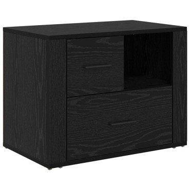 vidaXL Κομοδίνο Μαύρη Οξυά 35x60x50cm Επεξεργασμένο Ξύλο 1 τεμ.