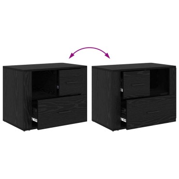 vidaXL Κομοδίνο Μαύρη Οξυά 35x60x50cm Επεξεργασμένο Ξύλο 1 τεμ.