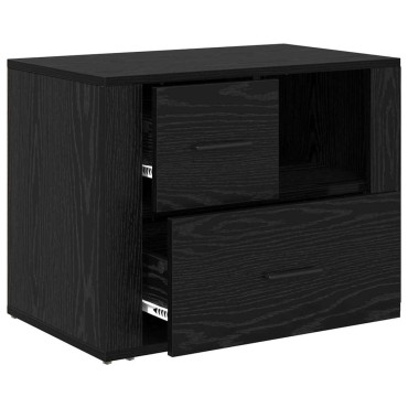 vidaXL Κομοδίνο Μαύρη Οξυά 35x60x50cm Επεξεργασμένο Ξύλο 1 τεμ.