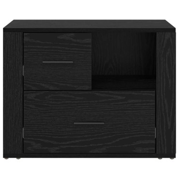 vidaXL Κομοδίνο Μαύρη Οξυά 35x60x50cm Επεξεργασμένο Ξύλο 1 τεμ.
