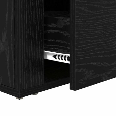 vidaXL Κομοδίνο Μαύρη Οξυά 35x60x50cm Επεξεργασμένο Ξύλο 1 τεμ.