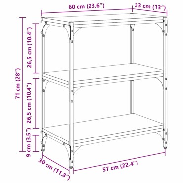 vidaXL Βιβλιοθήκη Μαύρη δρυς 60x33x70,5cm 1 τεμ.