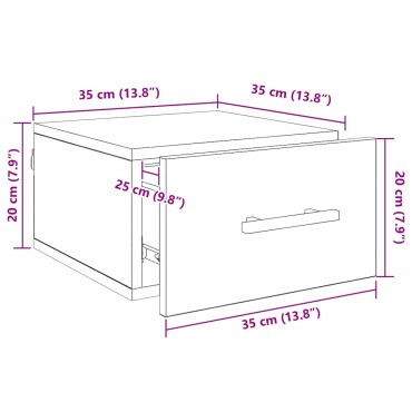 vidaXL Κομοδίνο 35x35x20cm Επεξεργασμένο Ξύλο Παλαιό ξύλο 1 τεμ.