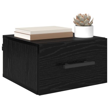 vidaXL Κομοδίνο 35x35x20cm Επεξεργασμένο Ξύλο Μαύρη δρυς 1 τεμ.