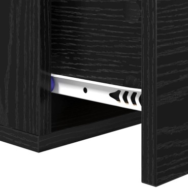vidaXL Κομοδίνο 35x35x20cm Επεξεργασμένο Ξύλο Μαύρη δρυς 1 τεμ.