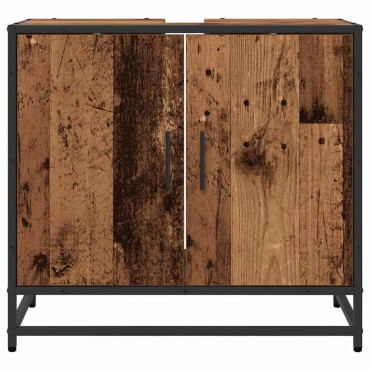 vidaXL Ντουλάπα Νιπτήρα Mπάνιου Παλιό Ξύλο 65x33x60 εκ