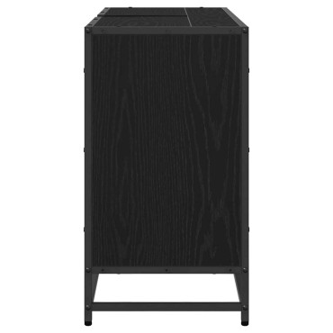 vidaXL Ντουλάπι Μπάνιου Μαύρη Οξυά 90x33x60cm Επεξεργασμένο Ξύλο