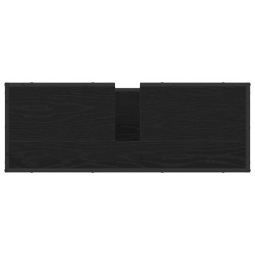 vidaXL Ντουλάπι Μπάνιου Μαύρη Οξυά 90x33x60cm Επεξεργασμένο Ξύλο