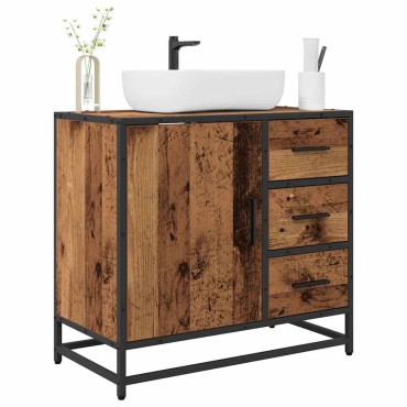 vidaXL Ντουλάπι Μπάνιου Παλιό Ξύλο 65x33x60cm Επεξεργασμένο Ξύλο