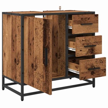vidaXL Ντουλάπι Μπάνιου Παλιό Ξύλο 65x33x60cm Επεξεργασμένο Ξύλο