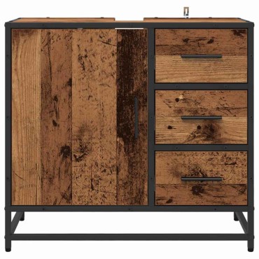 vidaXL Ντουλάπι Μπάνιου Παλιό Ξύλο 65x33x60cm Επεξεργασμένο Ξύλο