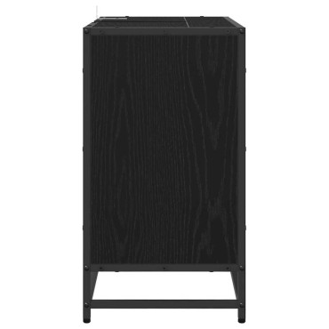 vidaXL Ντουλάπι Μπάνιου Μαύρη Οξυά 65x33x60cm Επεξεργασμένο Ξύλο