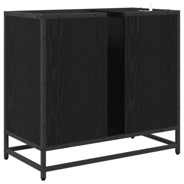 vidaXL Ντουλάπι Μπάνιου Μαύρη Οξυά 65x33x60cm Επεξεργασμένο Ξύλο