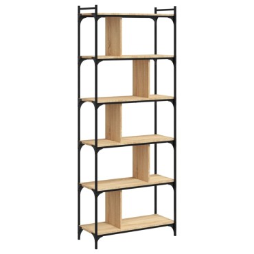 vidaXL Βιβλιοθήκη 6 Επιπέδων Sonoma Δρυς 76x32x192cm Επεξ. Ξύλο 1 τεμ.
